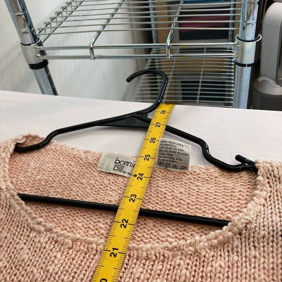 Bonnie & Bill Vintage Pink Embroidered Flowers Lace Appliqué Sweater Size S - Picture 3 of 13